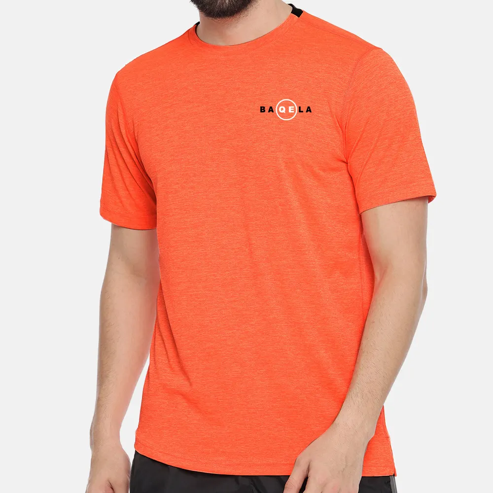 Летние рубашки и футболки с индивидуальным логотипом оранжевого цвета из 100% полиэстера