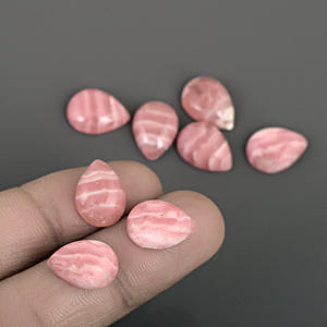 Hecho a mano Natural 6X4 MM Rodocrosita en forma de pera cabujón personalizado piedra preciosa suelta para la fabricación de joyas Color rosa con 3 mm de altura - Product Image 2