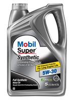 Huile moteur synthétique Mobil Super 5W-30 SAE, lubrifiant automobile avec protection anti-usure, bouteille de 5 quarts (4,73 litres), US, pour voitures