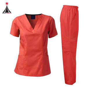 Uniforme de enfermera médica con cuello en V a precio de fábrica para el tiempo de trabajo uniforme de Hospital de estilo más nuevo - Product Image 6
