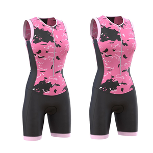 Combinaison de Triathlon sur mesure pour femmes, vêtements de cyclisme une pièce, couleur rose et noire, offre spéciale, - Product Image 3