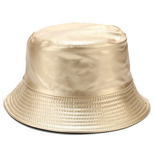 Logotipo personalizado Golden 100% Real Leather Unisex Bucket Sombreros para mujeres y hombres por Standard International - Product Image 1