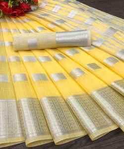 Sari de Seda Jacquard Banarasi con Blusa para Mujer, Ropa de Fiesta, Festival, Uso Diario, Sari de Seda y Algodón Suave, Venta al por Mayor a Bajo Precio - Product Image 3