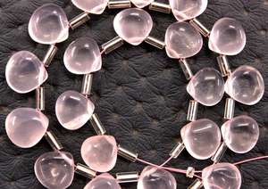 Alta calidad 21 Cuentas rosas lisas en forma de corazón 1 hebra de piedras preciosas de cuarzo rosa Natural para la fabricación de joyas - Product Image 4