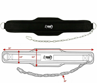Ceinture de musculation en néoprène personnalisée ZEBRA SPORTS DB-179 pour la musculation et l'haltérophilie - Chaîne de traction durable pour dips