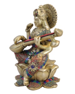 Handmade Brass Nữ Thần <span class=keywords><strong>Saraswati</strong></span> Tượng Thiết Kế Truyền Thống Cho Tôn Giáo Và Văn Hóa Trang Trí - Product Image 5