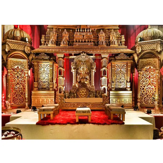 伝統的な南アジアの結婚式グランドステージSrilankan結婚式ボリウッドテーマステージ南アジアの結婚式ステージの装飾