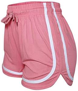 Pantalones cortos de algodón con cintura elástica para mujer, Shorts con contraste, antivaciados, para verano - Product Image 1