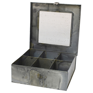 De Metal galvanizado de caja con Bisagras de metal antiguo cajas de Metal galvanizado de caja con tapa con bisagras y compartimentos - Product Image 2