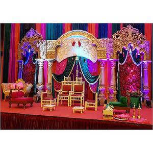 Mandap de mariage royal ouvert de style Marathi, décoration de scène de mariage Marathi, thème Rajasthani, mandap de mariage ouvert, vente aux États-Unis - Product Image 1