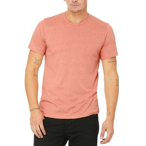 50% Poly, 25% Airlume peigné coton filé à l'anneau 25% rayonne t-shirts hommes texturé Orange T-Shirt Vintage vêtement teint t-shirt - Product Image 4