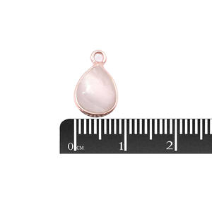 Cuarzo Rosa Forma de pera Bisel de Plata de Ley 925 Colgante chapado en oro rosa Fabricación de joyas hechas a mano - Product Image 3