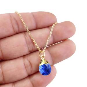 สร้อยคอจี้รูปหยดน้ำชุบอัญมณี, สร้อยคอประดับอัญมณี - Product Image 5