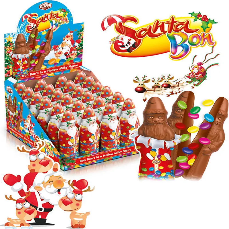 Santa Figure Christmas Chocolate Candy Gifts with Small Candies Inside