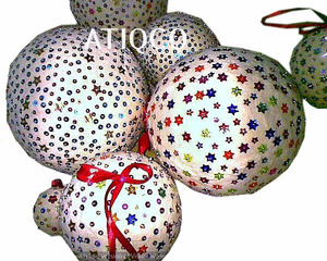 ลูกบอลประดับต้นคริสต์มาสแบบใหม่ล่าสุดและทันสมัยงานวันคริสต์มาสแขวนมีสไตล์และเป็นภาพโมเสคที่สวยงามแบบแขวน - Product Image 1