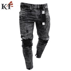 KEVEN IMPEX Jeans en denim pour homme coupe slim personnalisée, style décontracté légèrement déchiré, USA - Product Image 2