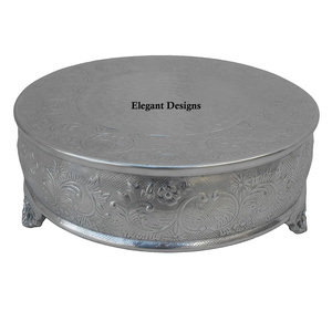 Support à gâteau en métal, Design fleur, de forme ronde, fait à la main, fantaisie, de haute qualité, décoratif, de luxe, meilleure vente - Product Image 1