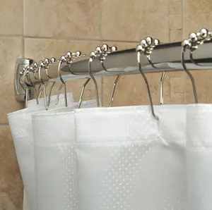 Металлические изогнутые удлиненные карнизы для ванной комнаты