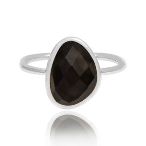 Joyería fina de forma irregular, anillo de piedras preciosas de ónix negro de Plata de Ley 925 para joyería de regalo - Product Image 3