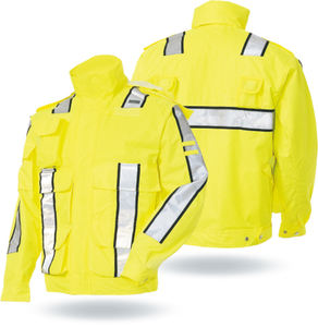 Chaqueta Softshell impermeable reflectante ANSI 107 Clase 3 con decoración de piel estilo bombardero de seguridad para el trabajo de invierno - Product Image 2