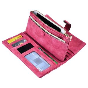 Ellena Stylish PU Genuine Leather RFID Clutch Wallet <b>Purse</b> for Women- Rose <b>Red</b> - Product Image 4