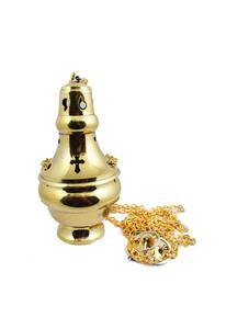 Encensoir gravée croix en laiton massif, fournitures d'église - Product Image 6