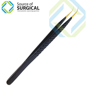 Pince à épiler pour cils et sourcils en acier inoxydable à pointe fine - Product Image 2