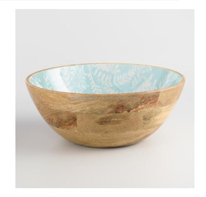 Bol de service moderne en bois fait à la main design personnalisé avec revêtement en émail pour la soupe de fête nouveau plat de fruits prix de gros - Product Image 5