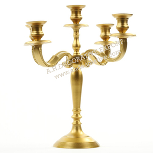 Gold <b>Candelabra</b> Wedding Centerpieces Aluminum Casting Gold Plated Tall Handmade <b>Candelabra</b> for Living Room Decoration - Product Image 3