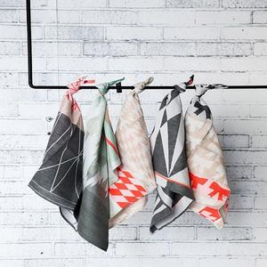 Estampado geométrico 100% algodón orgánico certificado GOTS juego de platos de cocina de 3 18x26 pulgadas al por mayor toallas de cocina personalizadas - Product Image 1