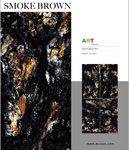 600x1200mm Numérique carreaux de Porcelaine Polis Émaillés pour utilisation dans des Appartements Exclusifs Gris Bleu Surface Brillante Élevée - Product Image 2