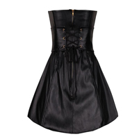 Corset bustier sexy en cuir, grande taille 6, ceinture, gothique, boucles punk, robe avec jupe, costume de pirate,