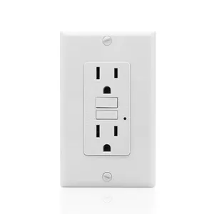 Enchufe doble de pared estándar americano, 16A/20 amperios, 125V, 250V, GFCI, Triple salida, autoprueba, seguridad garantizada