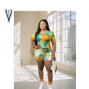 Custom Women Summer Trackuits Polyester Quick Dry Breathable Casual Rib <b>Tie</b> <b>Dye</b> Print Heat Transfer Logo Design Tersica Midi - Product Image 4