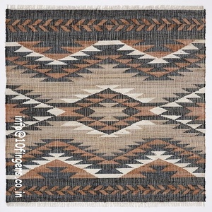 Alfombra de Yute Moderna Hecha a Mano, Diseño Geométrico, Reversible, para Sala de Estar, Alfombra de Lujo para el Hogar, Hotel - Product Image 3