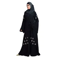 Front Open Islamic Clothing, Black Abaya