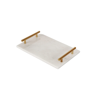 Bandeja de servicio de acero inoxidable, mango personalizado en forma de flor de latón, diseño a la moda - Product Image 2