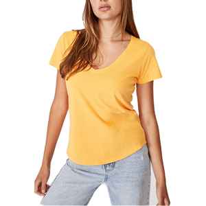 Nueva Colección de Verano con Colores Brillantes, Camiseta 100% Algodón para Niñas y Estudiantes, Camiseta Informal de Punto Liso Teñido Personalizada - Product Image 1