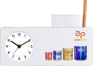 Giá Bán Buôn Giá Đỡ Bút Gỗ Giá Rẻ Với Đồng Hồ Để Bàn Với Giá Đỡ Bút Đồng Hồ Để Bàn Thương Hiệu Tùy Chỉnh Để Trang Trí Tường - Product Image 3