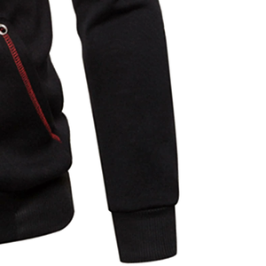 Nouveau sweat à capuche zippé en polaire pour homme avec poches avant, rouge, coupe-vent, respirant, écologique, coupe classique, pour l'hiver - Product Image 6