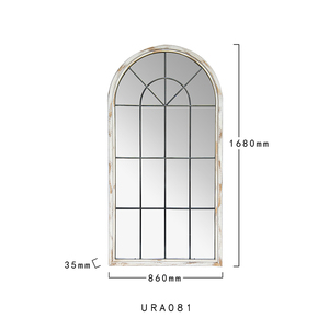 INNOVA HOME ferme style campagnard décoratif <span class=keywords><strong>shabby</strong></span> chic suspendu <span class=keywords><strong>grand</strong></span> <span class=keywords><strong>miroir</strong></span> de sol encadré arc en bois fenêtre <span class=keywords><strong>miroir</strong></span> mural - Product Image 5