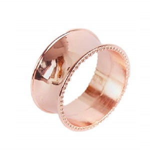 Round Antique <b>Copper</b> Center <b>Table</b> Metal Napkin Ring Holder - Product Image 1