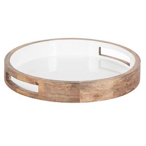 Plateau de service en bois émaillé blanc écologique pour servir des aliments, des boissons ou des fruits dans les restaurants et les cafés, fête de mariage - Product Image 1