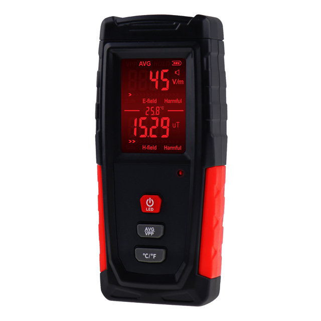 EMF Meter Electromagnetic Radiation Tester Digital Electric and Magnetic Field Detector Rechargeable Dosimeter