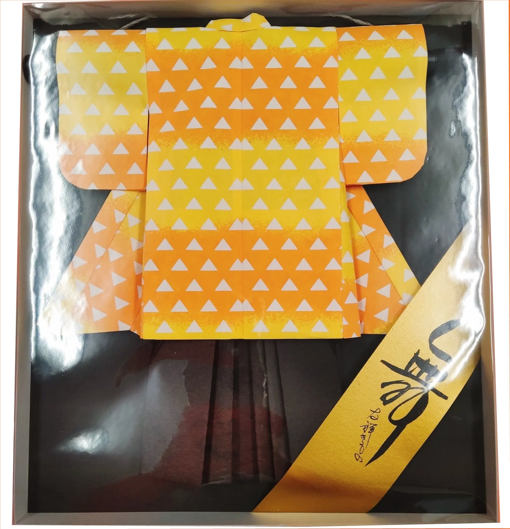 Special Japanese paper origami hakama Japanese souvenirs Ornament Yuzen paper UROKO pattern yellow