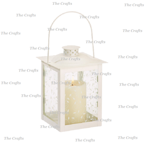 Ensemble de trois lanternes de forme carrée en métal et lanterne suspendue en verre pour mariage et événement utilisation de table - Product Image 2