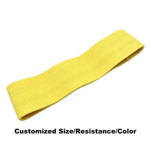 Bandas de ejercicio de resistencia para gimnasio, lazo elástico antideslizante, patrón colorido personalizado, tela de pegamento de cadera resistente, amarillo - Product Image 3