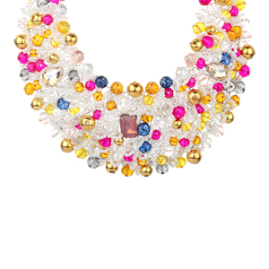 Écharpe à col perlé faite à la main collier ras du cou indien Maxi accessoire de robe de mariée pour les femmes pour les fêtes et les cadeaux - Product Image 5