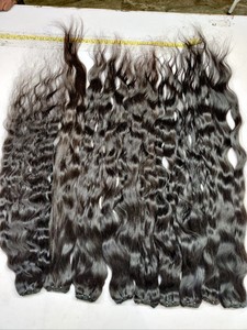 100% extensions de cheveux indiens ondulés Remy bruts non transformés couleur naturelle avec cuticules alignées trame unique qualité supérieure - Product Image 4