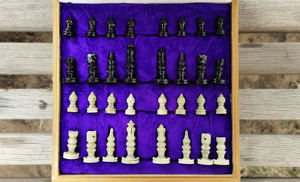 อินเดียทำด้วยมือหรูหราไม้และหินกระดานหมากรุกกับชิ้นหินอ่อนสากลชุดหมากรุกกับกล่องหินอ่อนเกมกระดานหมากรุก - Product Image 6